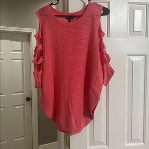 Express Coral Cutout Sleeve knit Blouse